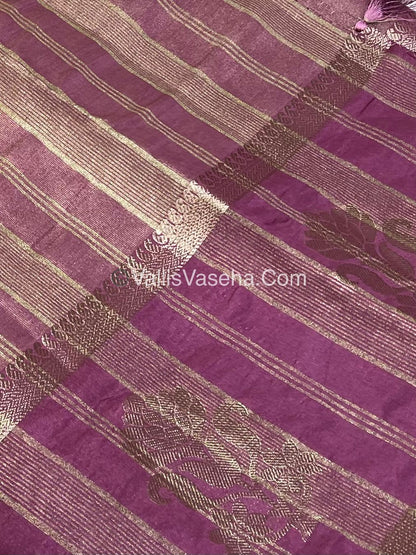 Semi Tissue Tussar Silk - Onion Pink Shade - VVSTS043