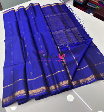 Pure Soft Silk Saree  - Blue Shade - VVPSS101