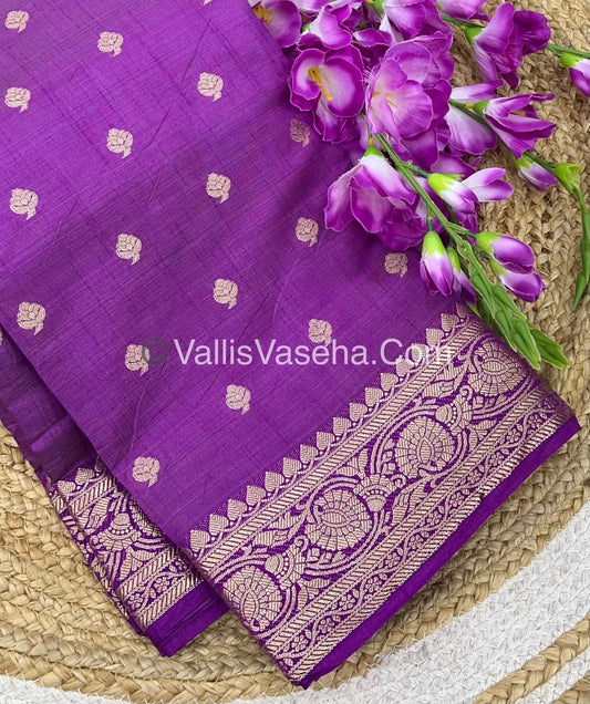 Semi Tussar Silk  - Purple Shade - VVSTS024