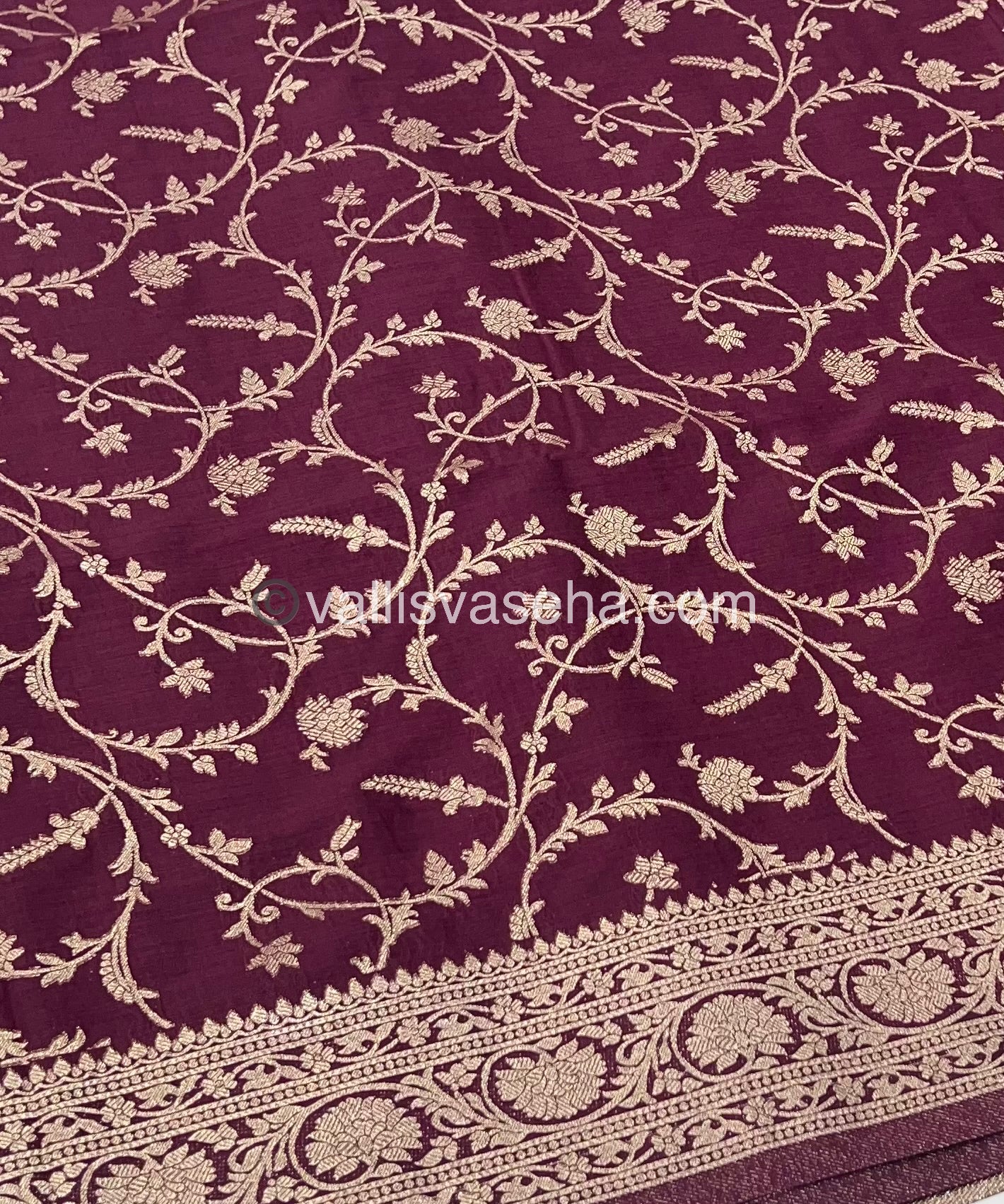 Banarasi - Heritage Silk - Semi Kathan Silk - Wine Shade- VVBHS001