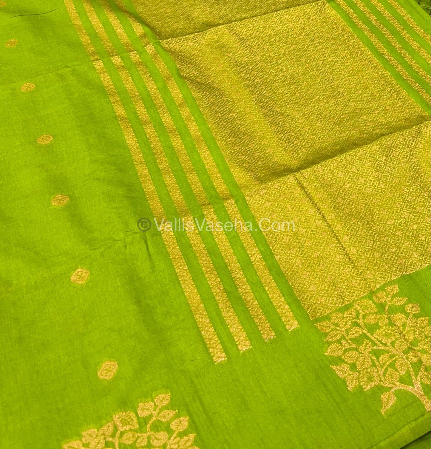 Mulberry Semi Silk - Lemon/ Light Mehandhi Green Shade - VVMSS002