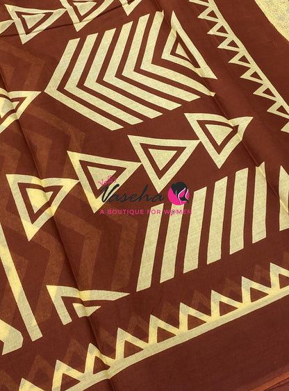 Pure Soft Mul Mul Cotton Sarees - Hand Block Prints - VVMMC011