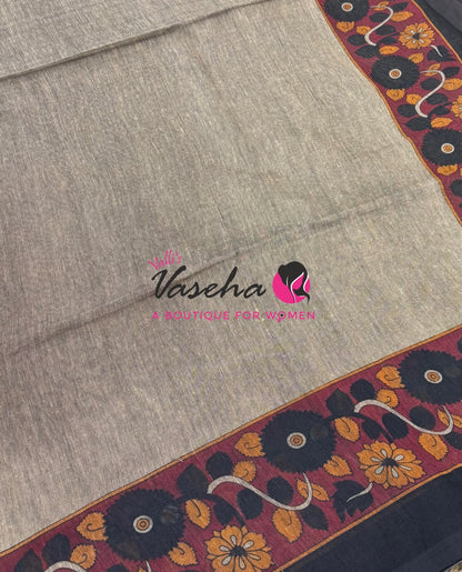 Handloom Cotton Sarees with Kalamkari Blouse - VVKCK004