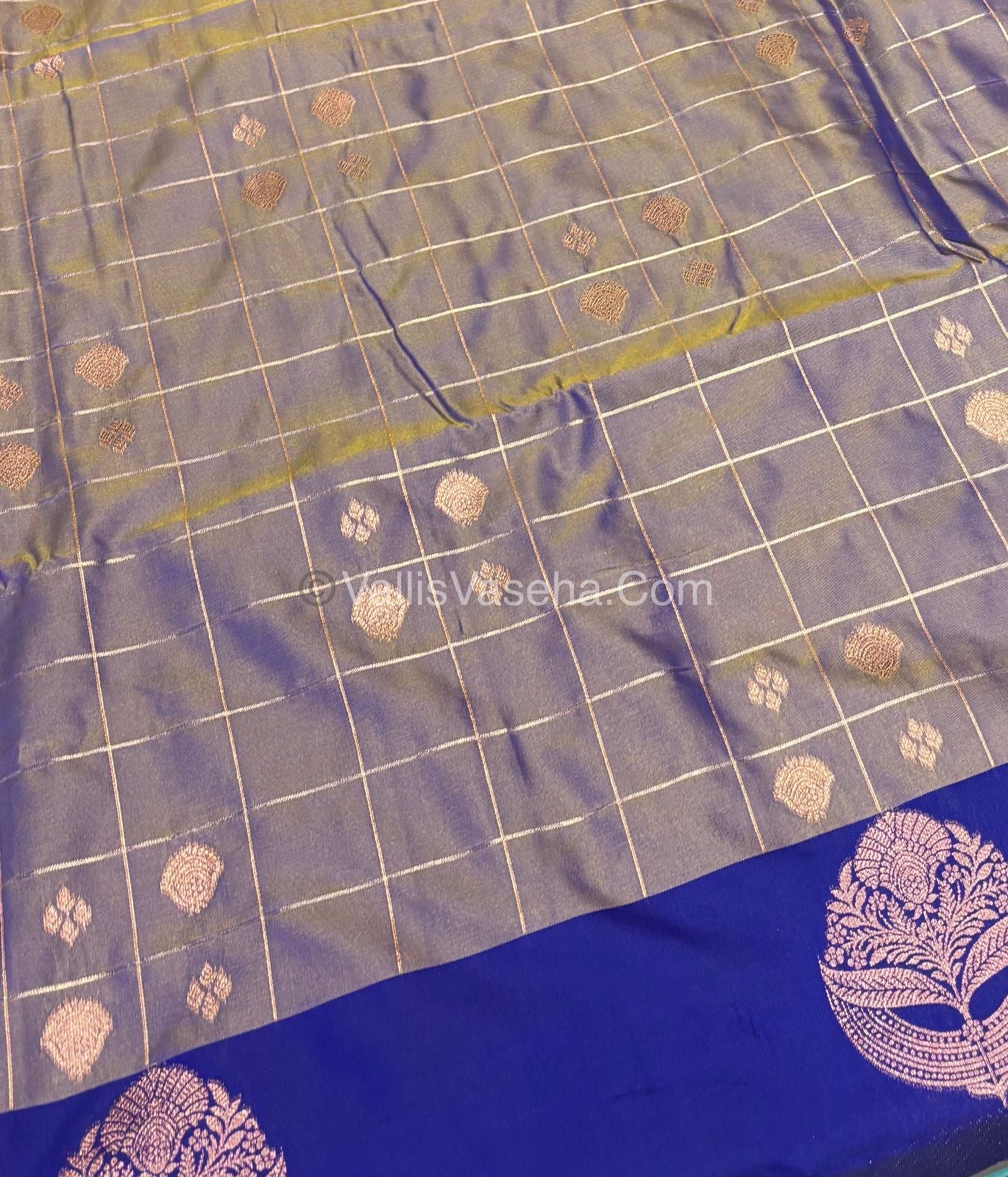Semi Soft Silk - Dual Tone Shade With  Blue  Combo -VVSSS028
