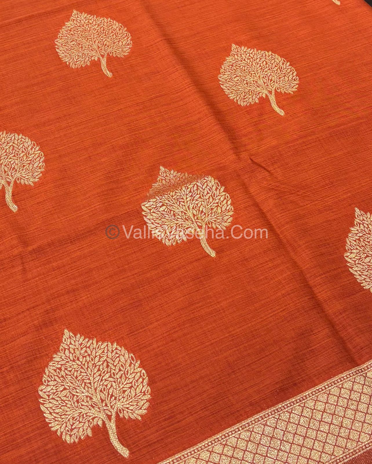 Banarasi - Heritage Silk - Semi Kathan Silk - Orange Shade - VVBHS007