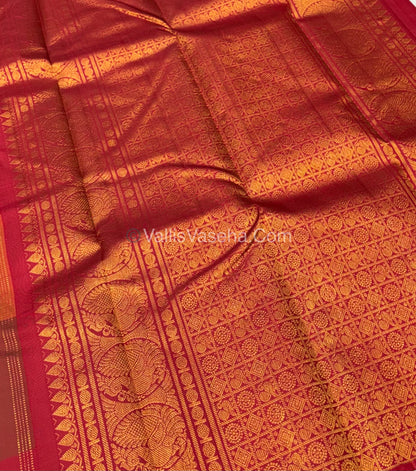 Pure Kanchipuram Silk Saree - Pazhum Pazhamum Checks - VVPS017