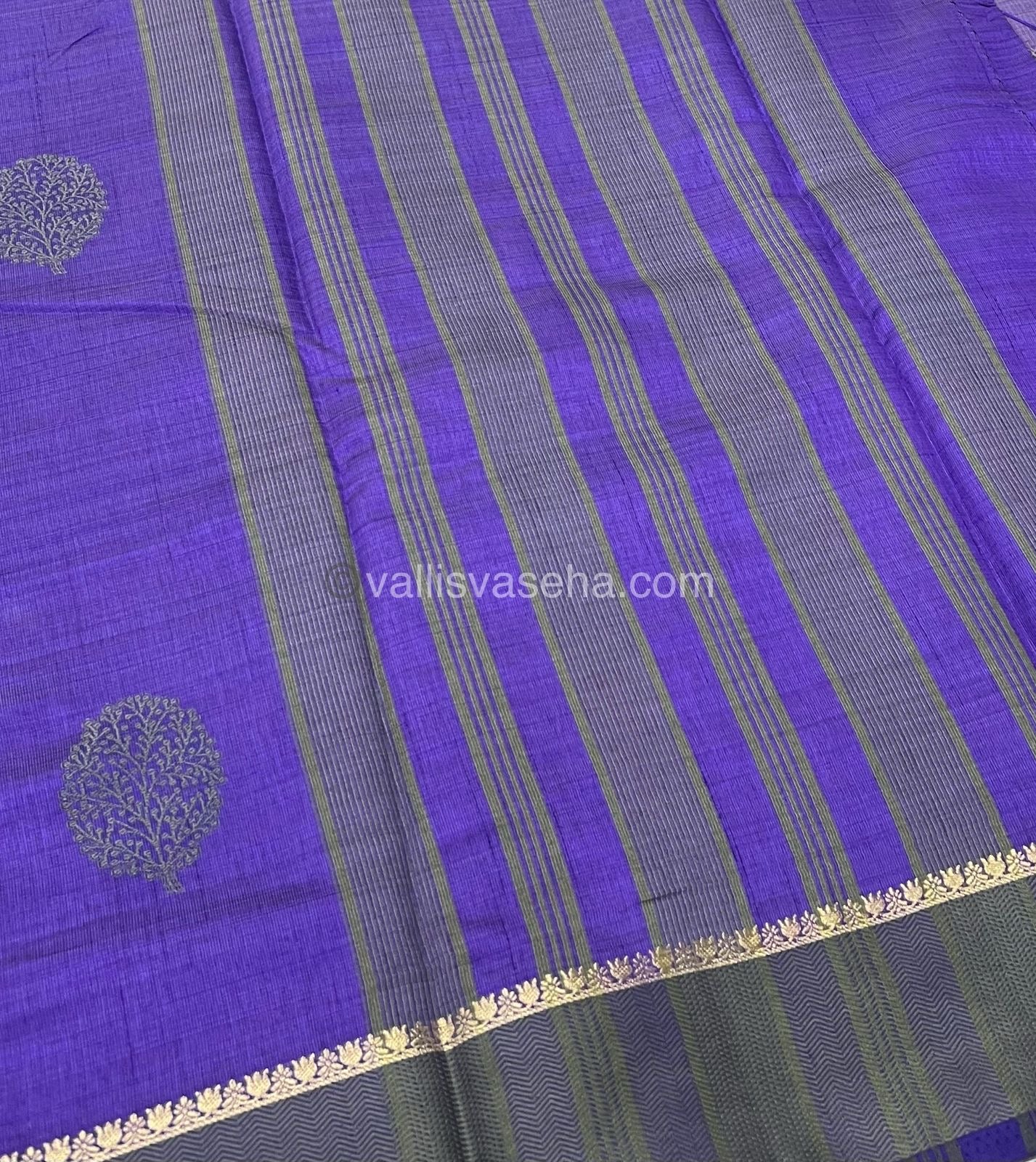 Semi Tussar Silk Saree - Violetish Blue Shade - VVSTS009