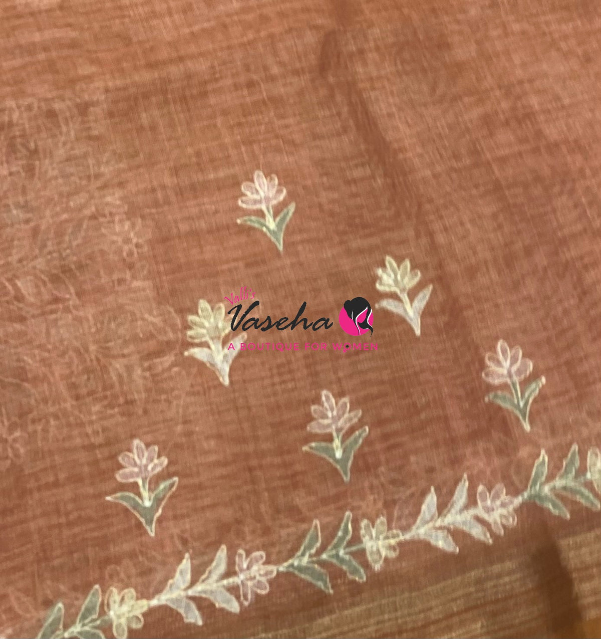 Linen Tissue Saree -  Orange Shade - VVLTS005