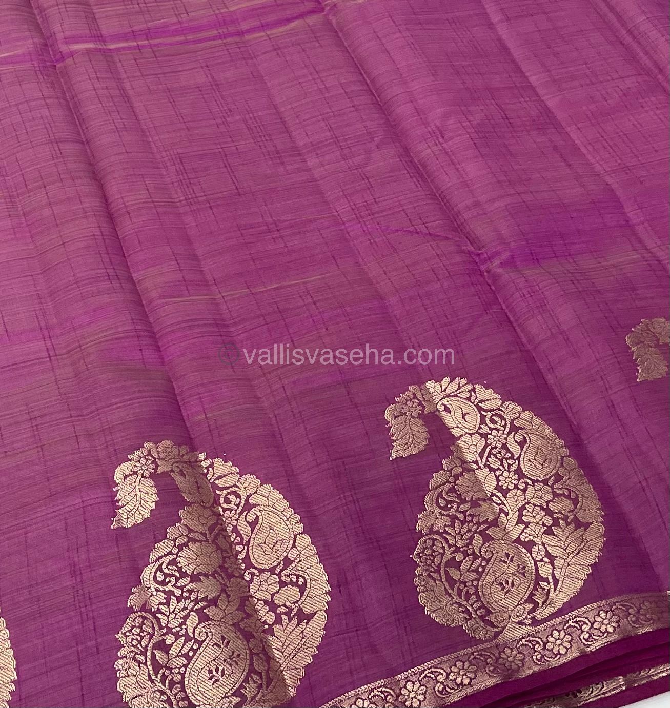 Semi Tussar Silk - Purple Shade - VVSTS002