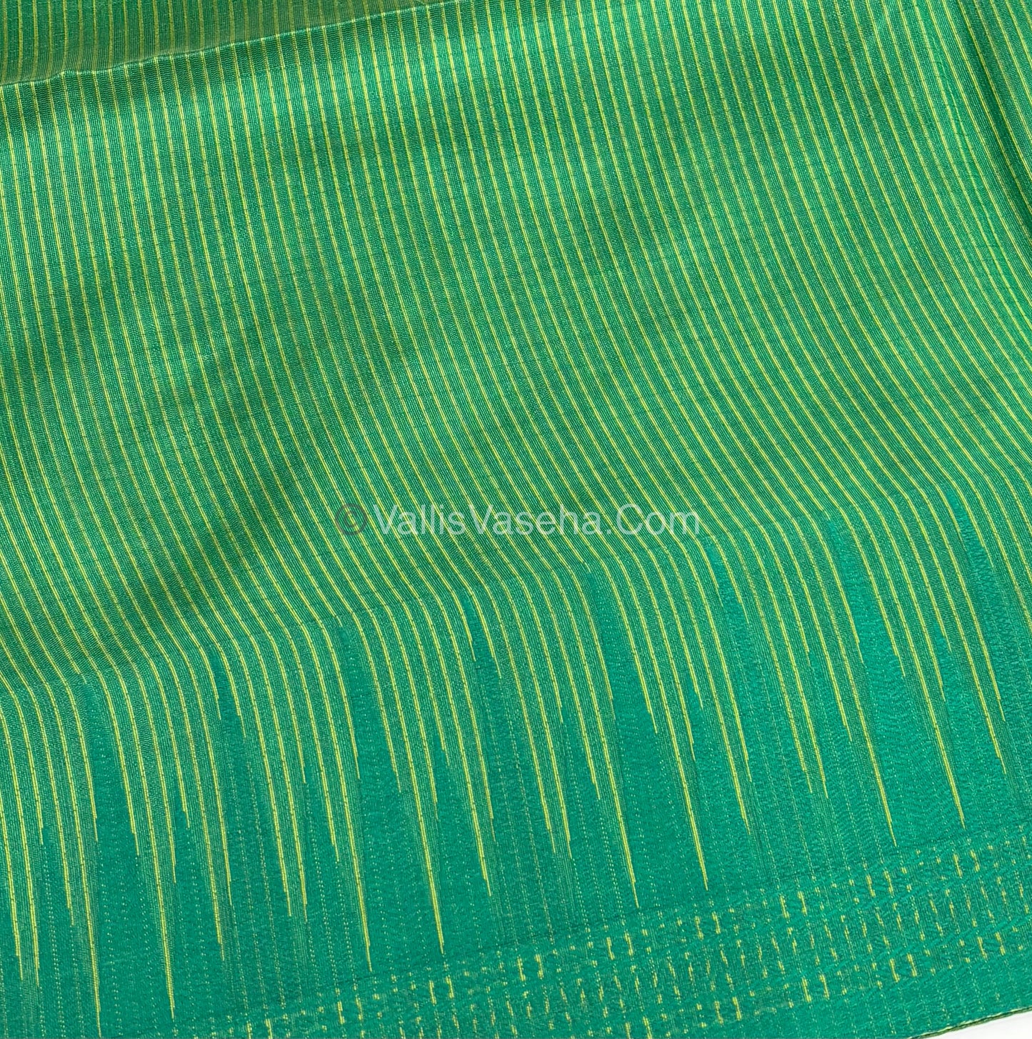 Semi Raw Silk - Green With Green Shade - VVRS007