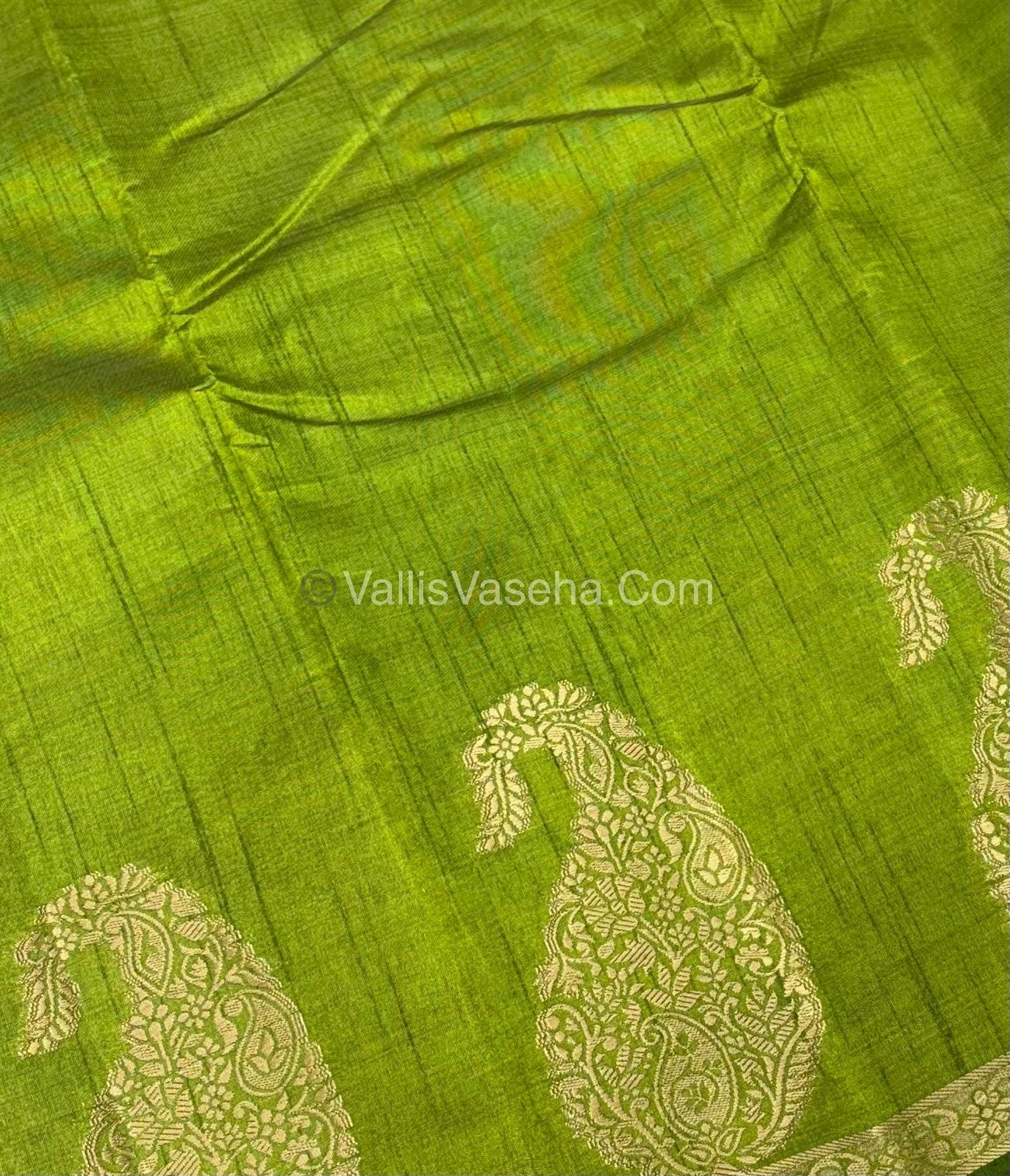 Semi Tussar Silk - Small Mango - Green Shade - VVSTS002