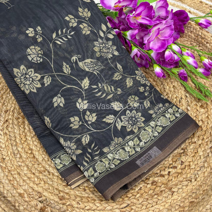 Semi Chanderi Saree - Blue Shade - VVSCS007