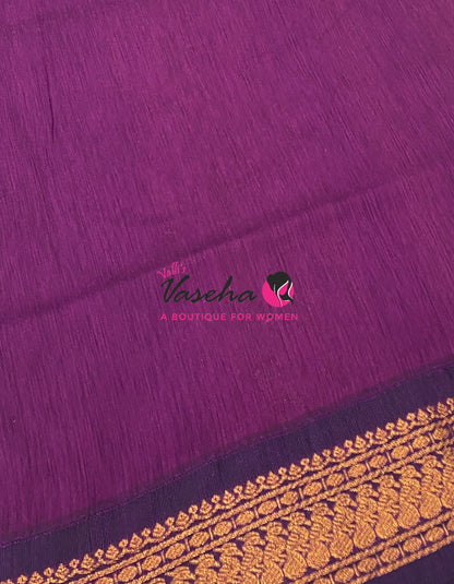 Kalyani Cotton Saree - Green  With Purple Shade - VVKC002