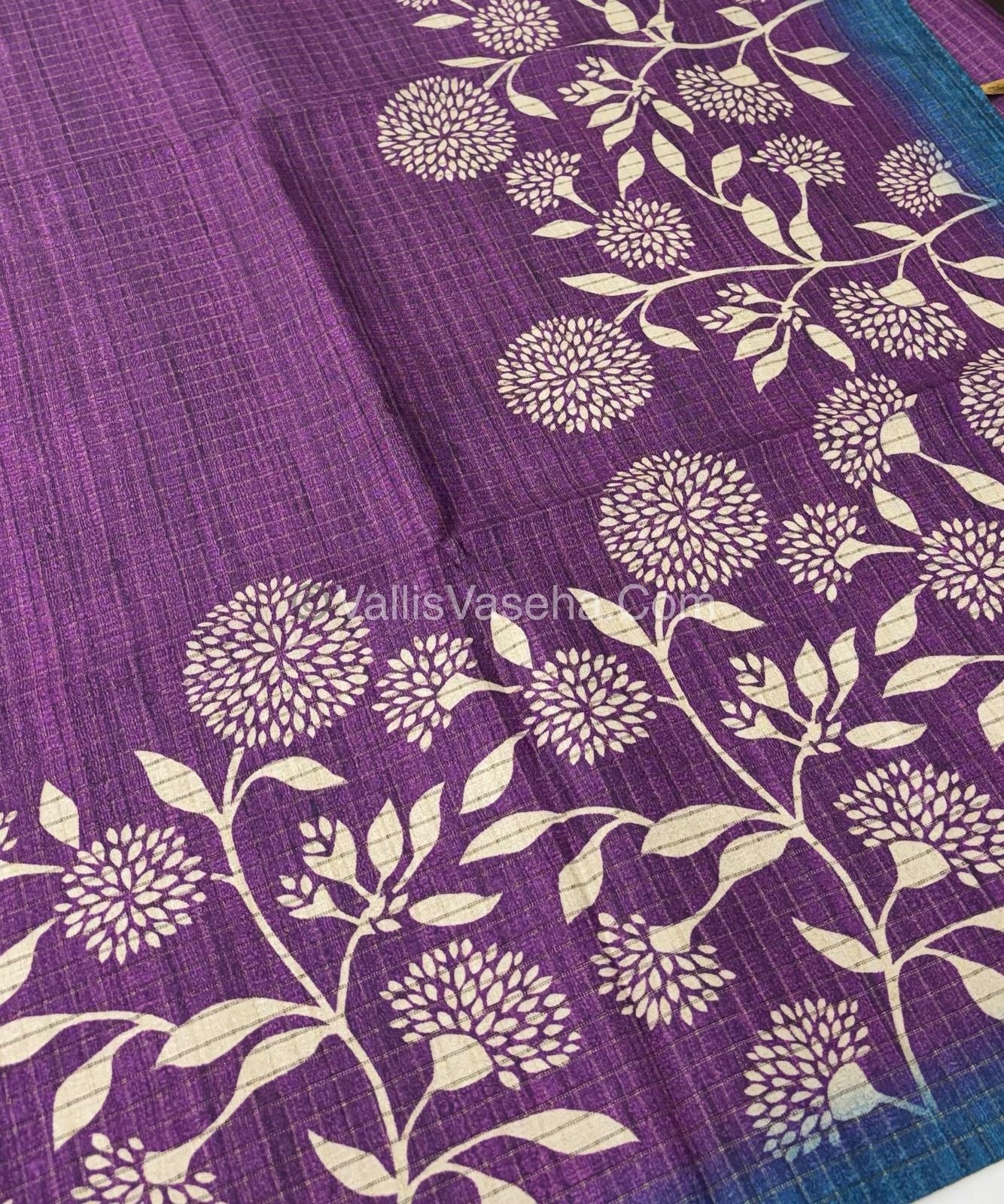Art Tussar / Art Silk - Purple & Blue - VVATS002