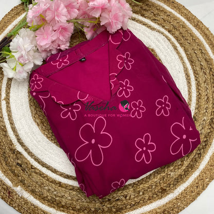 Ready Made - Georgette - Maxi - Dark Pink Colour - VVRMG001