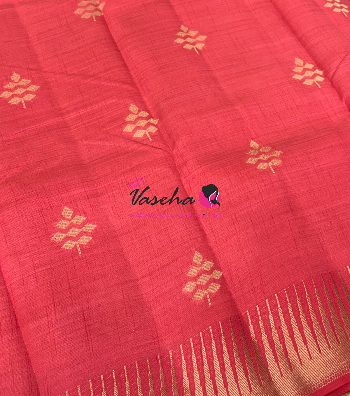 Semi Tussar Silk Saree | Peach Shade |VVSTS051