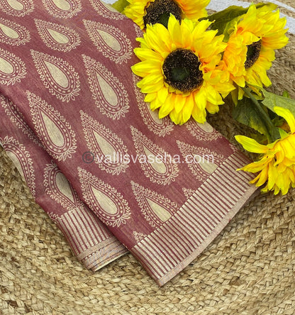 Semi Tussar Silk - Pinkish Red Shade - VVSTS006