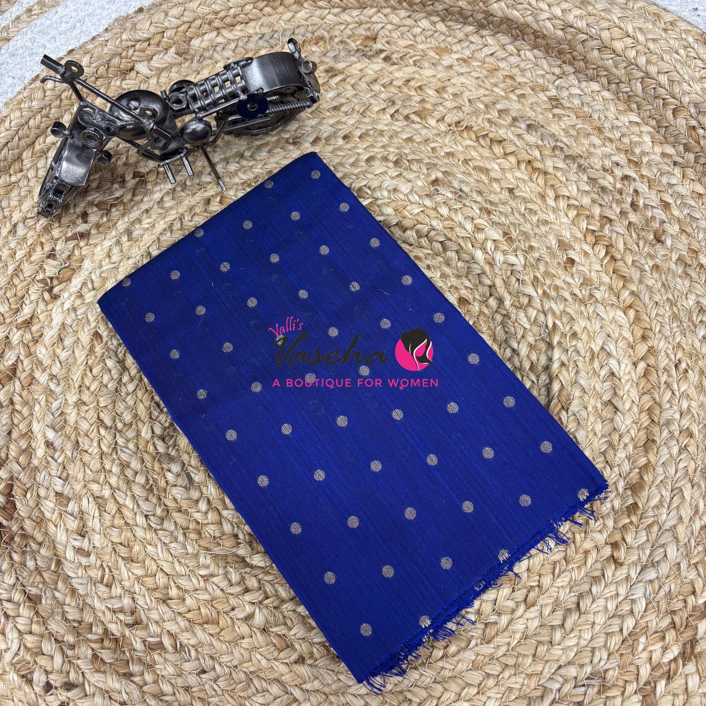 Blouse Bit - Pack Of 10pcs - Assorted-  Semi Raw Silk - Coin Gold Zari Butta - 1 mtr - VVBB002