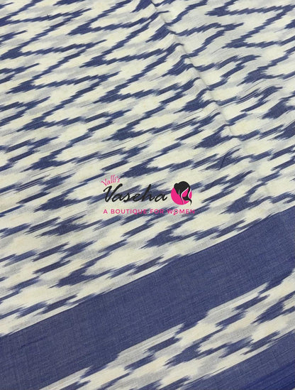 Ikkat Mercerised Cotton Saree - Single Ikkat - VVIKS001