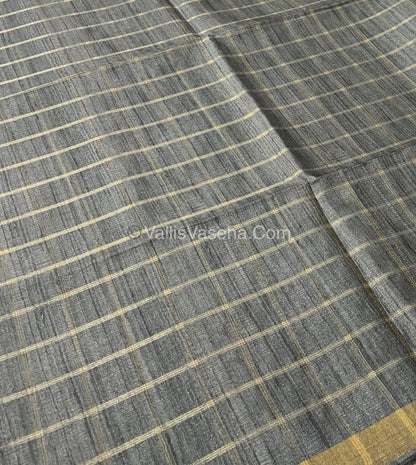 Semi Gicha Tussar Saree - checks pattern - VVSGT001