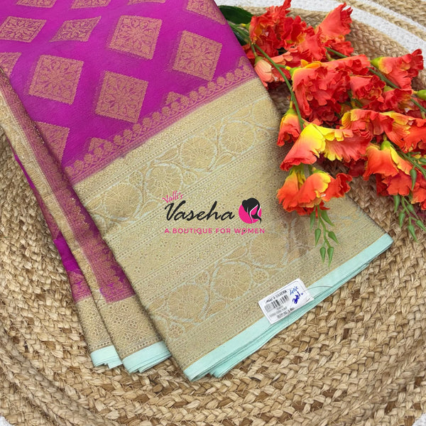 40% less - Offer Saree - Semi Banarasi  Saree - VVDS009