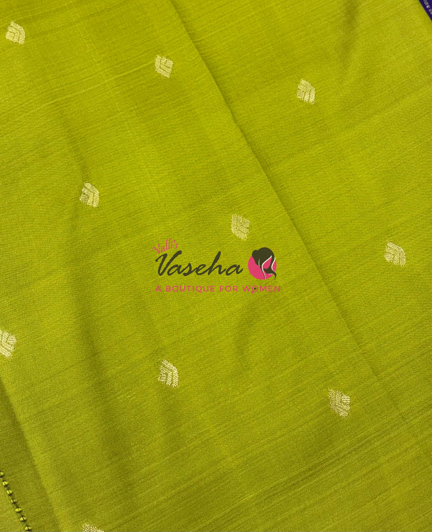Semi Soft Silk -  Violetish Purple With Green- VVSSS035
