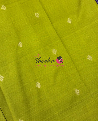Semi Soft Silk -  Violetish Purple With Green- VVSSS035