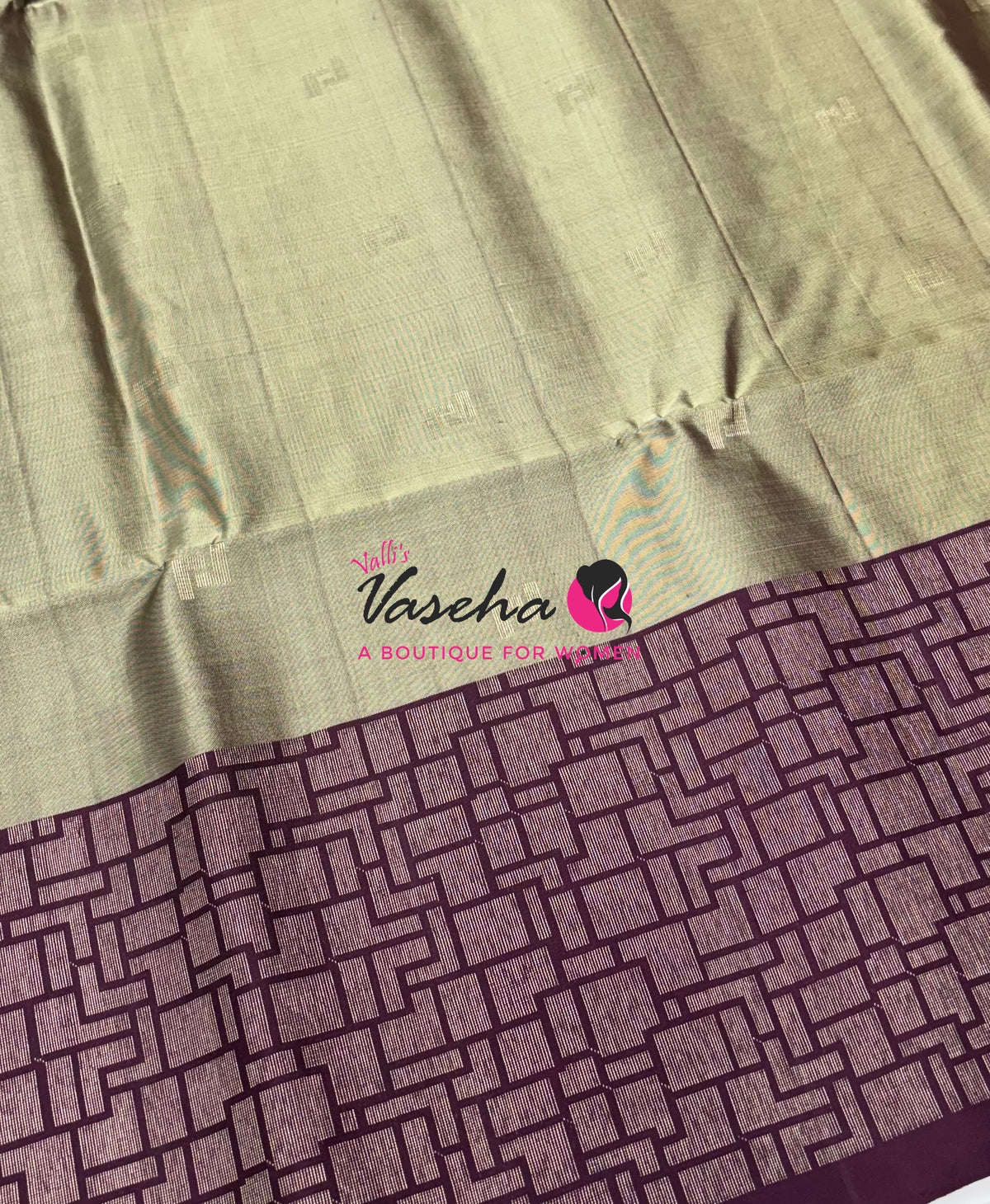 Pure Soft Silk Saree - Pastel Green & Wine Brown - VVPSS124