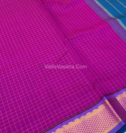 Semi Silk Cotton Saree - Pink With Blue shade - VVSSC003