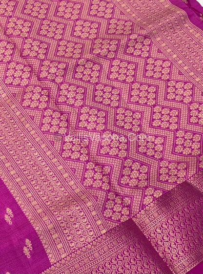 Semi Tussar Silk - Grand Pallu  -  Pink Shade - VVSTS021