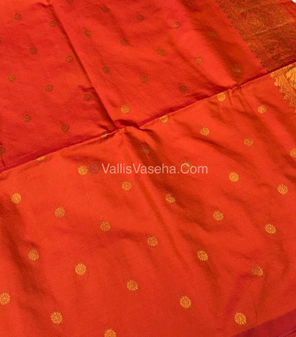 Semi Soft Silk - Kolam Design - Orange Shade -VVSSS029