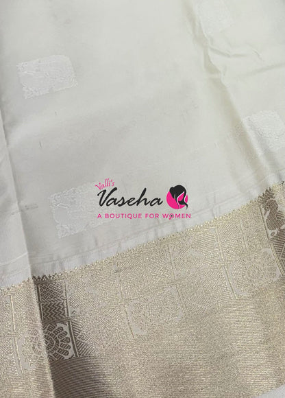 Semi Kanchi Silk  - Lemon Yellow & Cream - VVSKS007