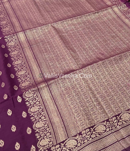Banarasi - Heritage Silk - Semi Kathan Silk - Purplish Wine Shade - VVBHS006