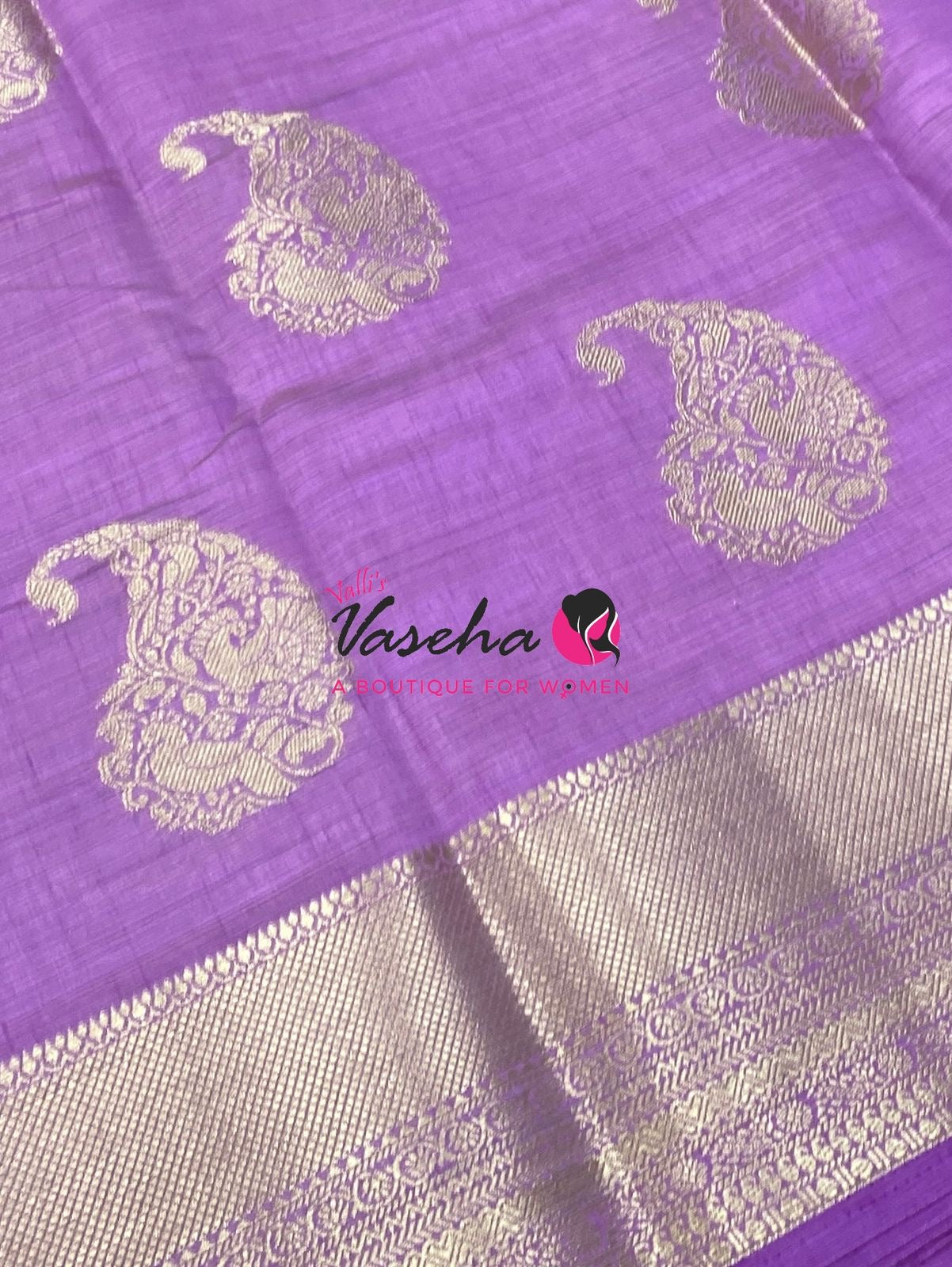 Semi Tussar Silk Saree | Lavender Shade |VVSTS055