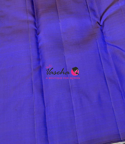 Pure Kanchipuram Silk Saree - Violetish Blue Shade - VVPS054
