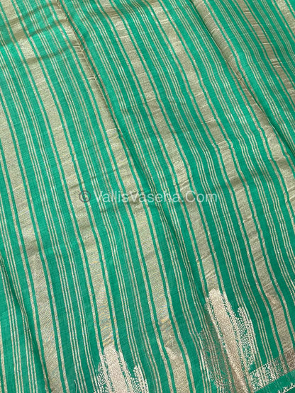 Semi Tussar Silk Saree |Dark Green shade |VVSTS046
