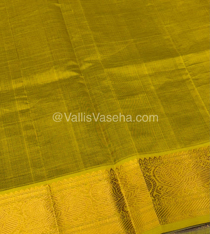 Pure Silk Cotton Saree - Vairavoosi checks - Mayil & Chakkaram - VVMCV002