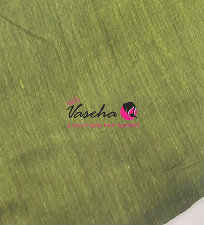 Handloom Cotton Sarees  - Light Green Shade - VVKC001