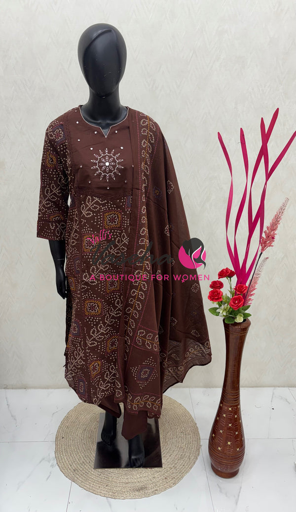 Ready Made | Straight Cut |Salwar, Kameez & Duppatta(3pc)|Cotton |VVRMS020