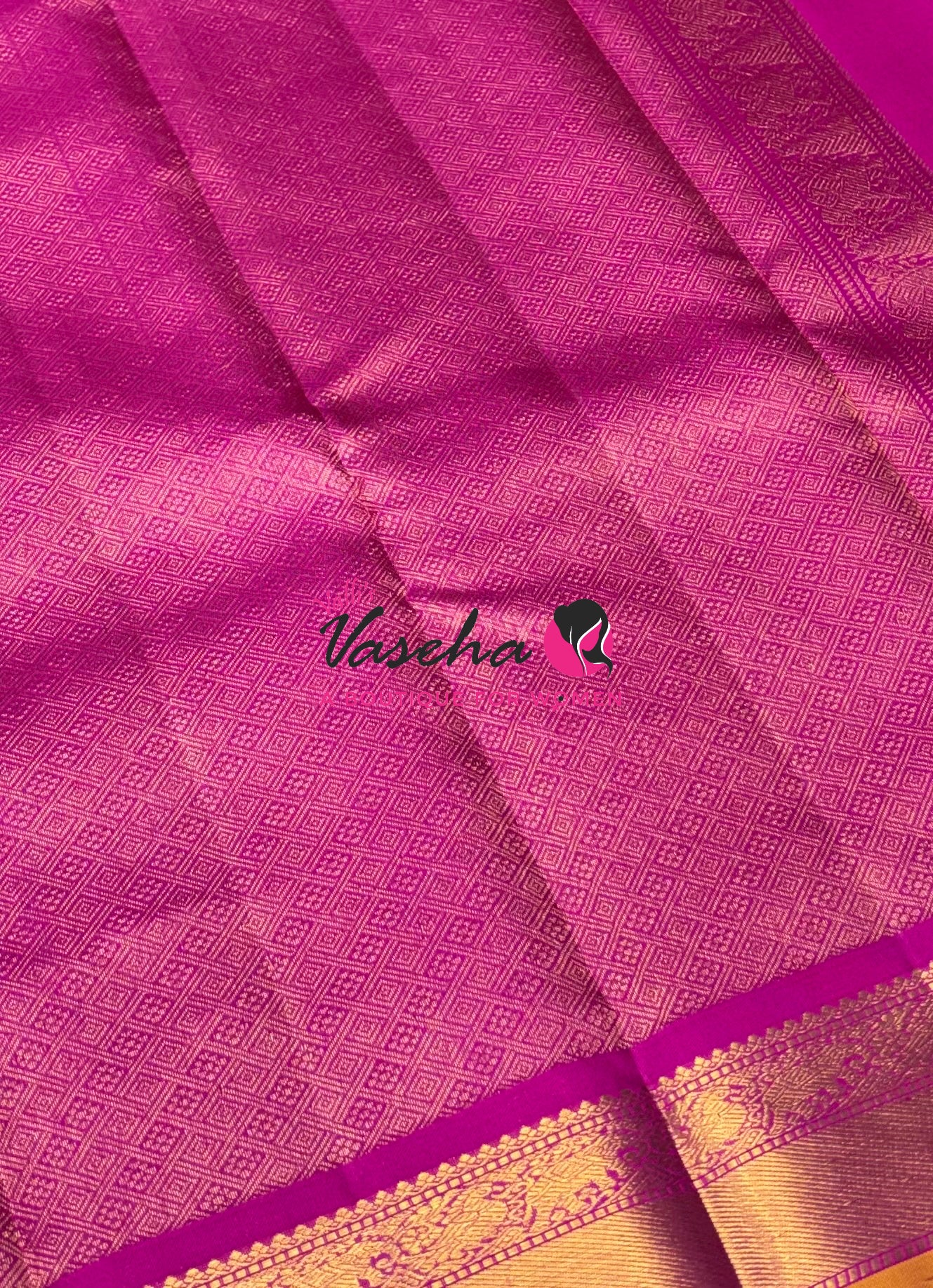 Pure Kanchipuram Silk Saree - Baby Pink & Dark Pink  Combo - VVPS025