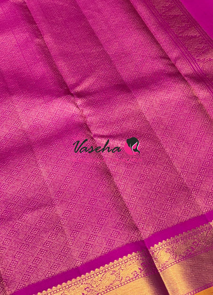 Pure Kanchipuram Silk Saree - Baby Pink & Dark Pink  Combo - VVPS025