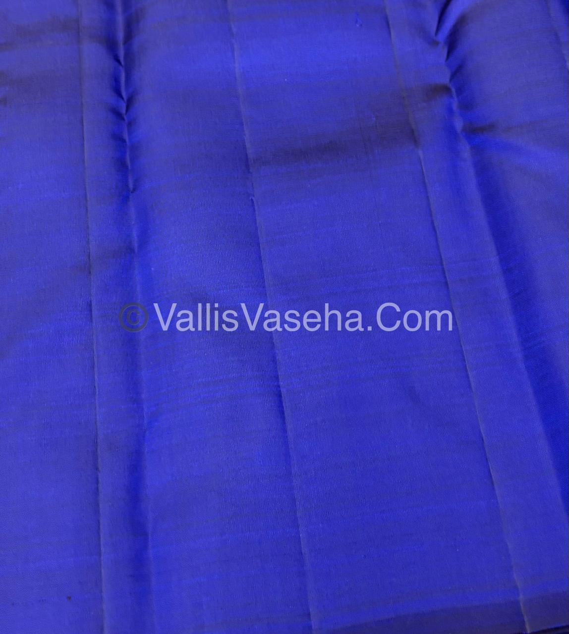 Pure Kanchipuram Silk Saree - Blue Shade - VVPS054