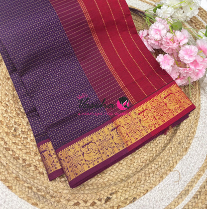 Semi Silk Cotton Saree | Lakshadeepam Design |VVSSC009