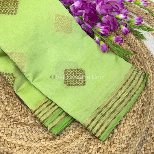 Semi Tussar Silk Saree - Pista shade - VVSTS0016