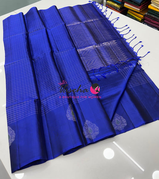 Pure Soft Silk Saree  - Blue Shade - VVPSS115