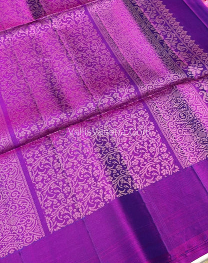 Half Mixed Soft Silk Saree - Blue With Purple - VVPSS073
