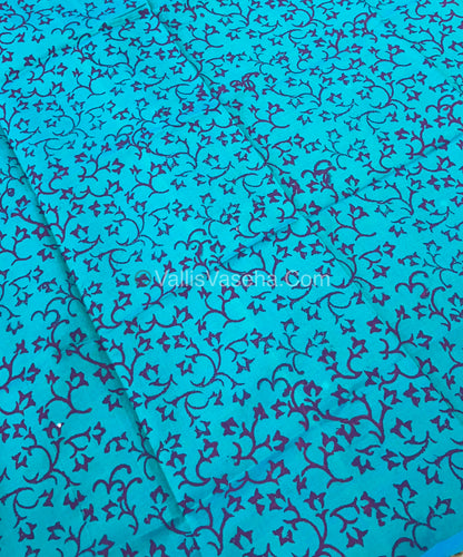 South Mixed Cotton - Mirror Work Embroidery - Purplish Pink With Blue - VVPCM002
