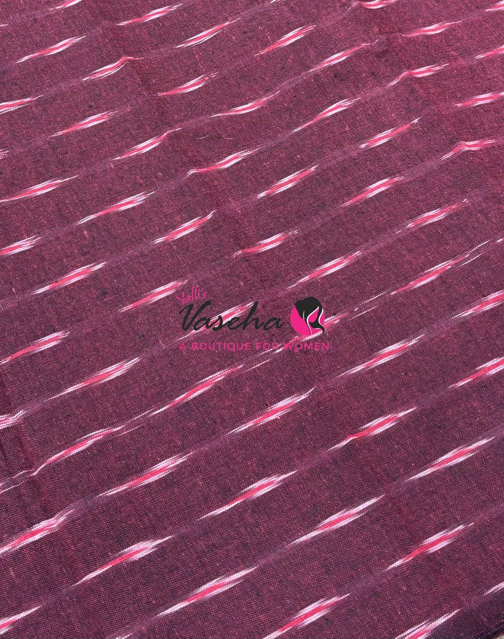 Ikkat Mercerised Cotton Saree - Single Ikkat - VVIKS001