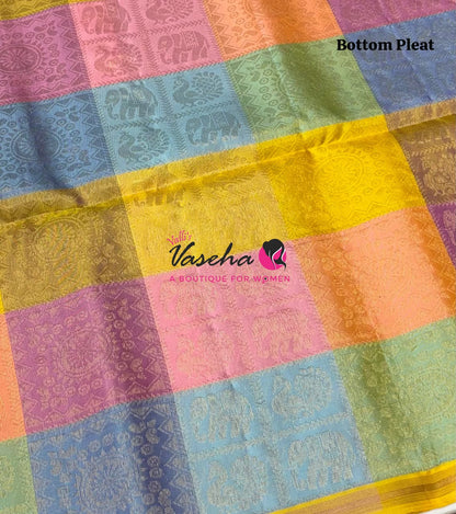 Pure Soft Silk Saree - Partly Pallu -  Half & Half Saree - VVPSS088