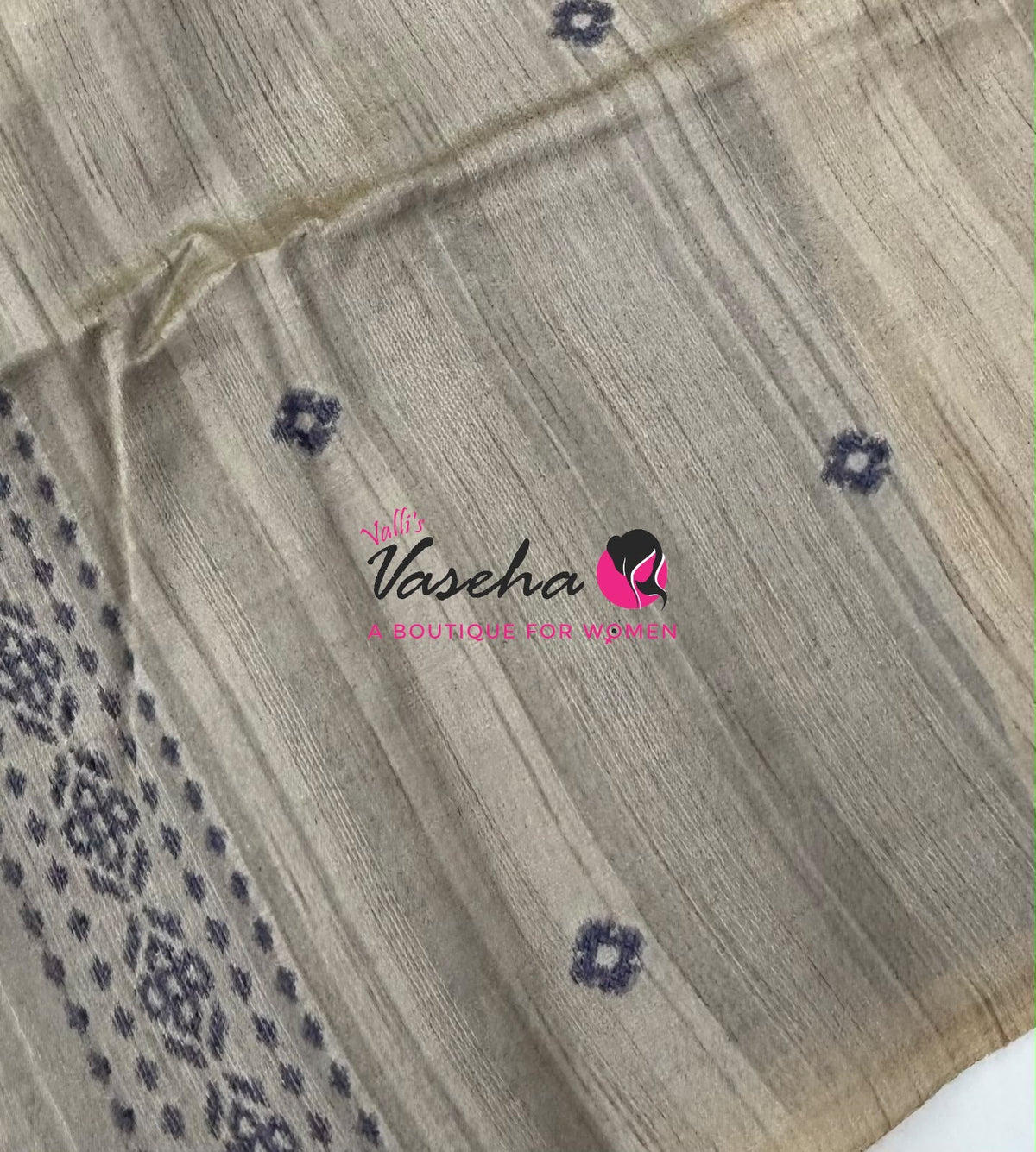Semi Jute Silk Saree - Blue With Cream Shade - VVSJS003